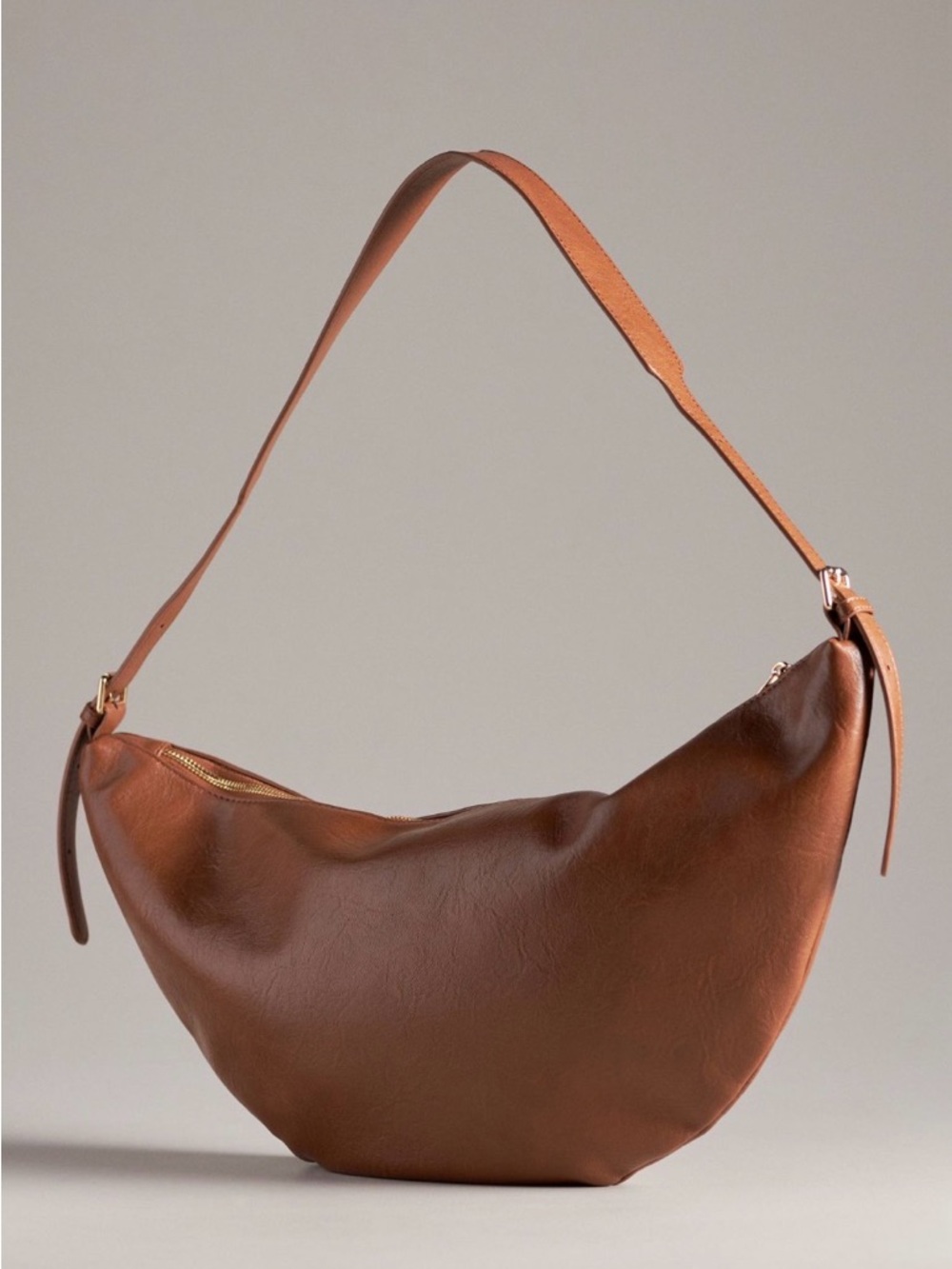 Anthropologie Crescent Leather Shoulder Bag in Brown